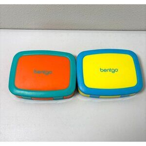 Bentgo Kids Leak Proof 5 Compartment Lunch Box Lot of 2 Yellow Orange School